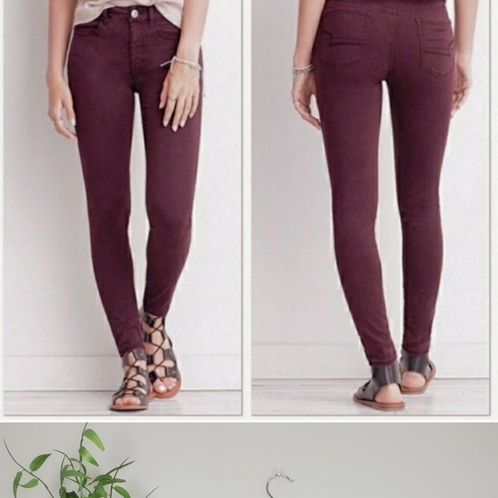 American Eagle AEO Sateen Jegging Skinny Jeans 6